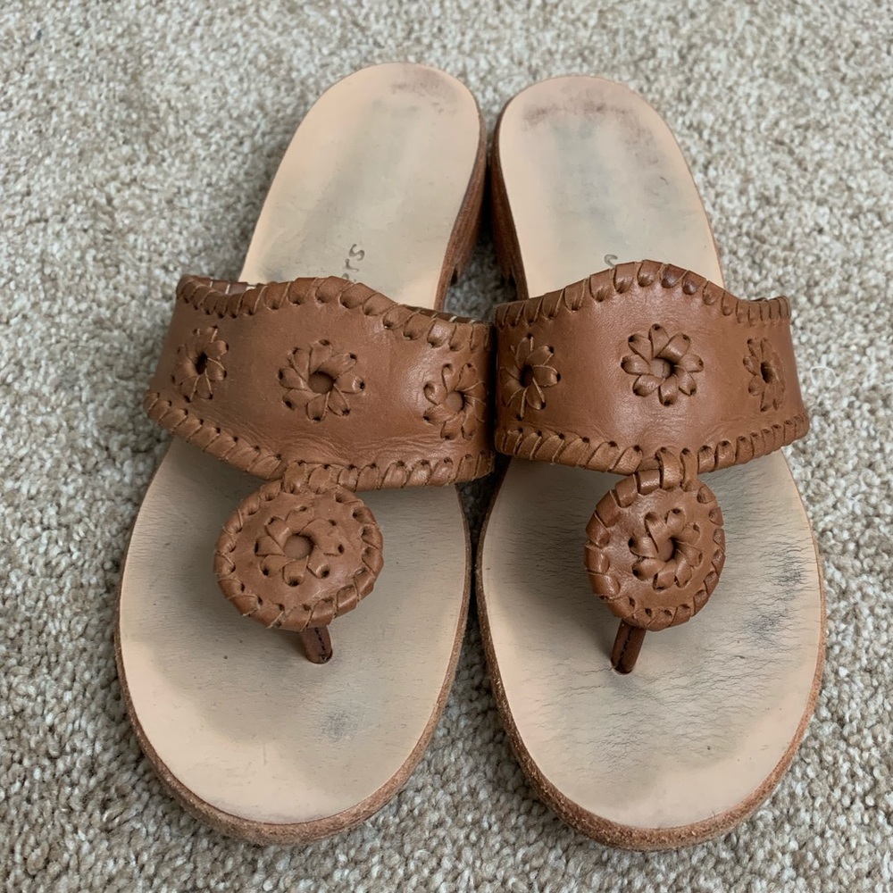 Jack Rogers Black Label Navajo Sandals Cognac